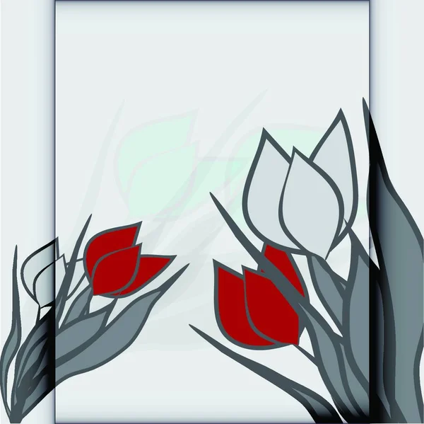 Illustrazione Fiori Tulipani Concetto Flora — Vettoriale Stock