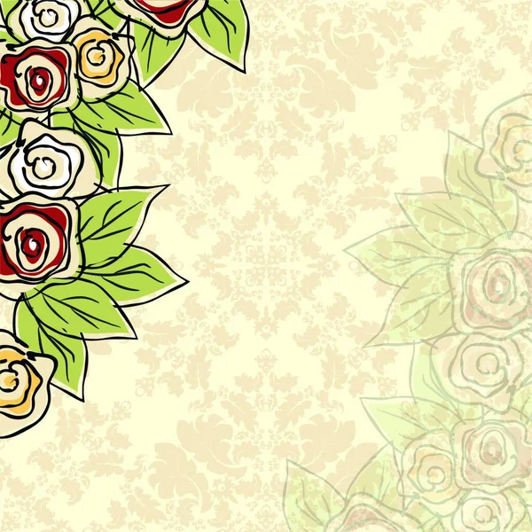 Muster Der Rose Vektorillustration Einfaches Design — Stockvektor