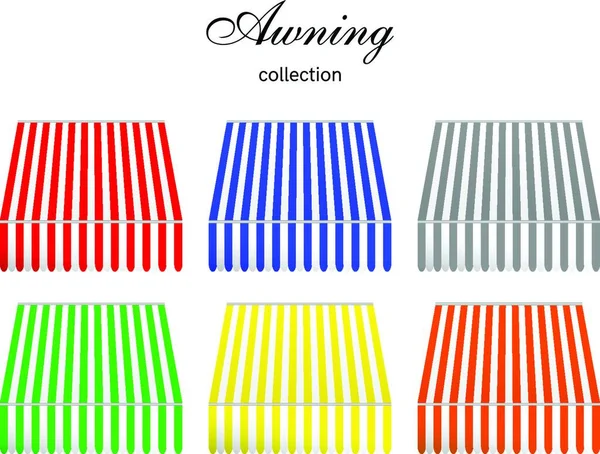 Tökezlenmiş Tente Koleksiyonu Renk Vektör Illüstrasyonu Basit Tasarım — Stok Vektör