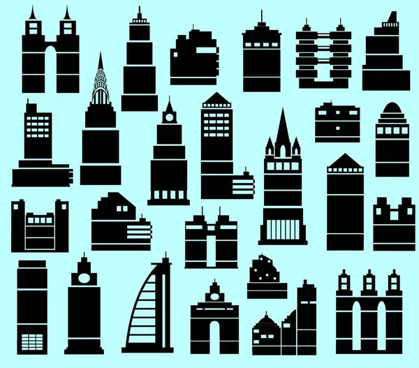 Città Moderna Illustrazione Vettoriale Design Semplice — Vettoriale Stock