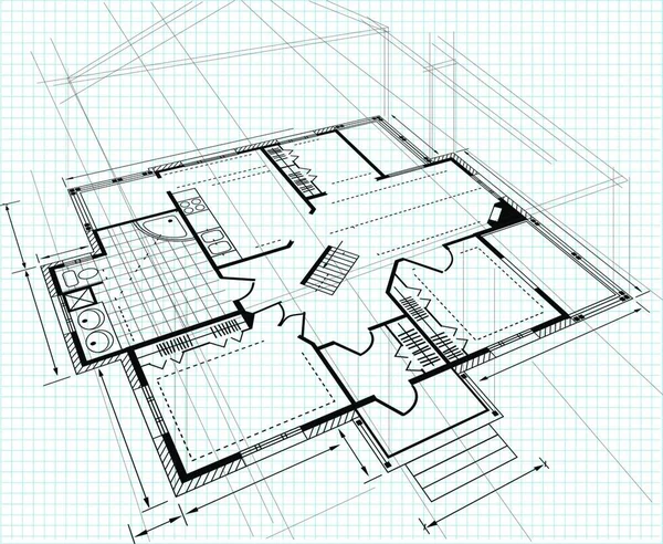 Планувати Заміський Будинок — стоковий вектор