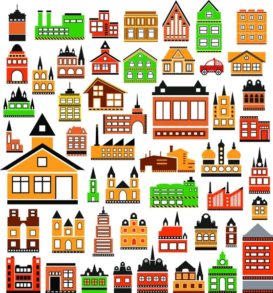 Houses Vector Illustration Simple Design — Stock Vector