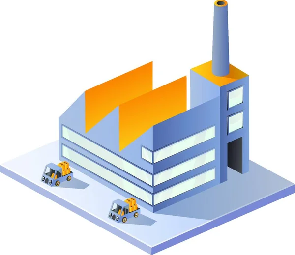 Fabriken Färgglada Illustration Industriellt Koncept — Stock vektor