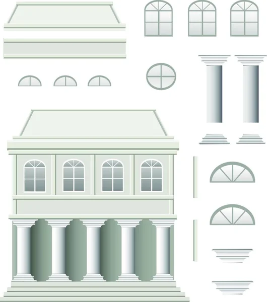Античный Дом Векторная Иллюстрация Простой Дизайн — стоковый вектор
