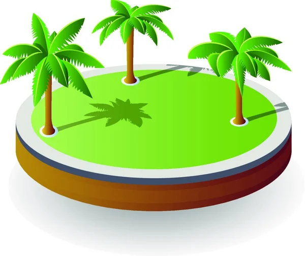 Διανυσματικό Νησί Διανυσματική Απεικόνιση Απλό Σχέδιο — Διανυσματικό Αρχείο