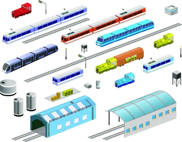 Εικονίδιο Σιδηροδρομικού Εξοπλισμού Διανυσματική Απεικόνιση Απλό Σχέδιο — Διανυσματικό Αρχείο