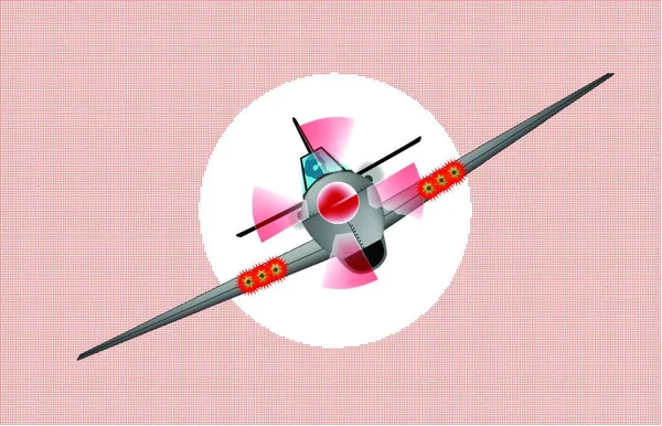 Dykning Fighter Plane Modern Vektor Illustration — Stock vektor