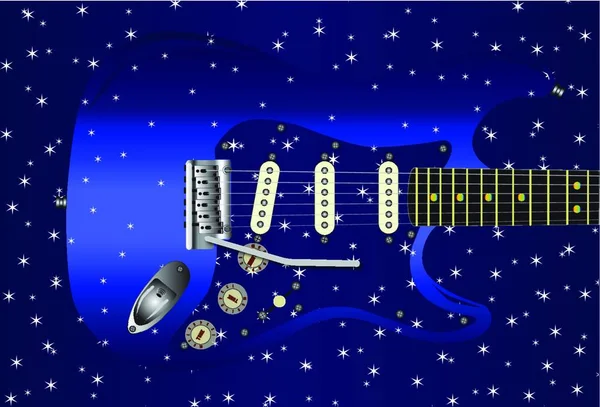 Guitarra Estrela Antecedentes Moderna Ilustração Vetorial —  Vetores de Stock