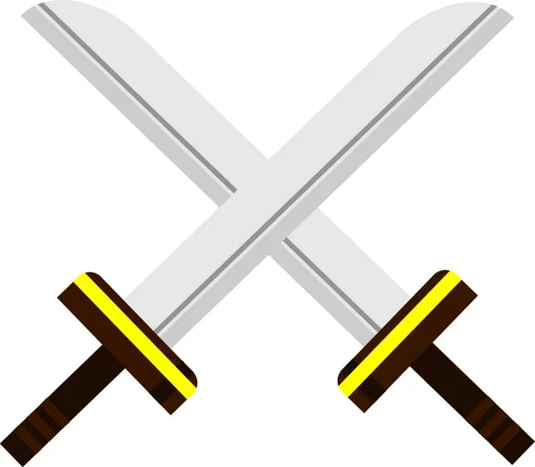 Espadas Cruzadas Vector Moderno Ilustración — Archivo Imágenes Vectoriales