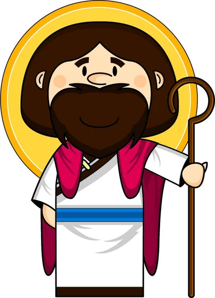 Γελοιογραφία Ιησούς Χριστός Διανυσματική Απεικόνιση Απλό Σχέδιο — Διανυσματικό Αρχείο