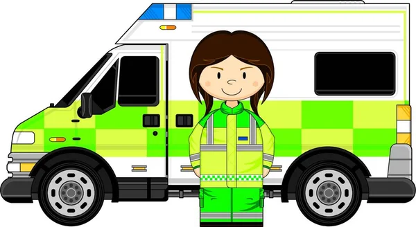 Cute Paramedic Ambulance — Stockový vektor