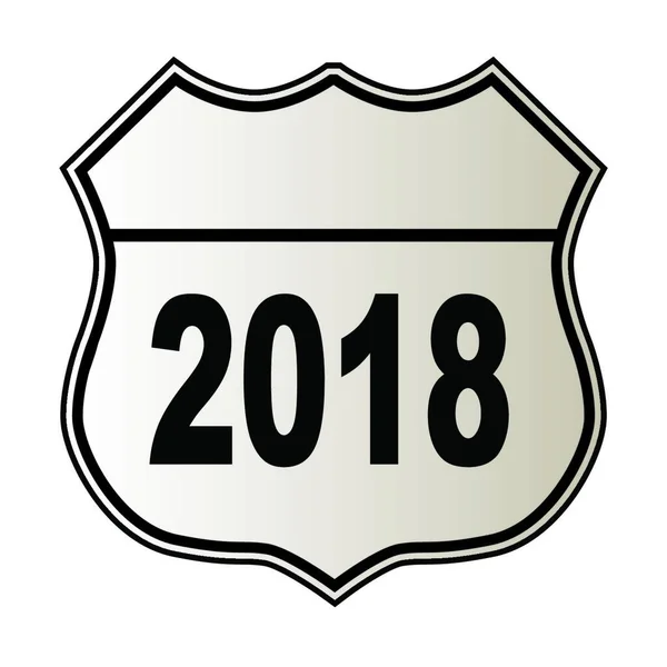 2018 Highway Sign Διανυσματική Απεικόνιση — Διανυσματικό Αρχείο