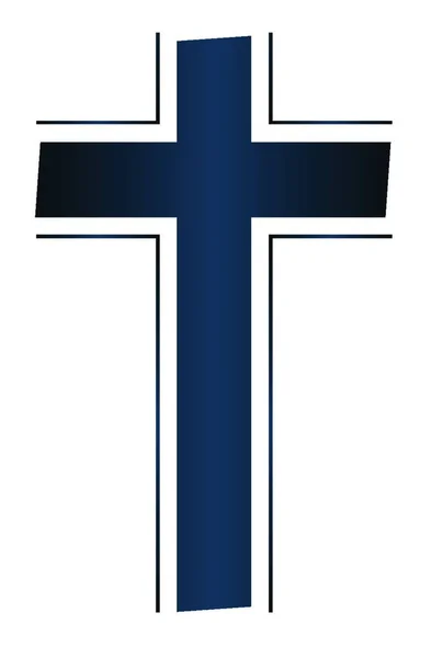 Απομονωμένος Christian Crucifix Πολύχρωμη Διανυσματική Απεικόνιση — Διανυσματικό Αρχείο
