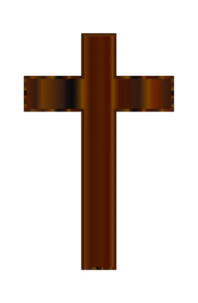 木製のクリスチャン十字架ベクトルイラスト — ストックベクタ