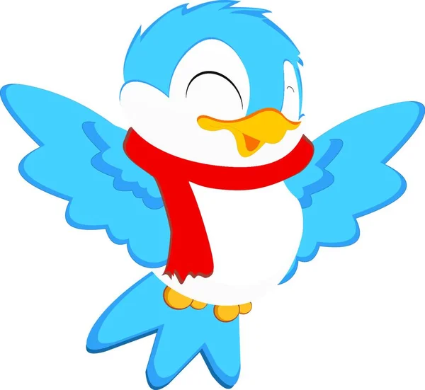 Oiseau Twitter Bleu Illustration Vectorielle Simple — Image vectorielle