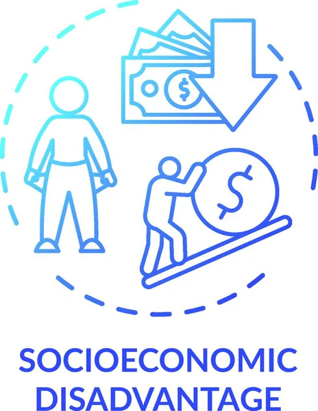Icono Del Concepto Desventaja Socioeconómica — Archivo Imágenes Vectoriales