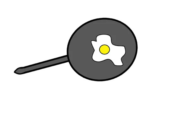 Яйце Сковороді Векторні Ілюстрації Простий Дизайн — стоковий вектор