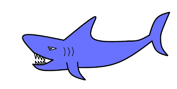 Rekin Wektor Ilustracja Prosty Projekt — Wektor stockowy