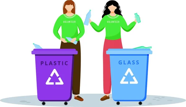 Waste Management Flat Vector Illustration — Image vectorielle