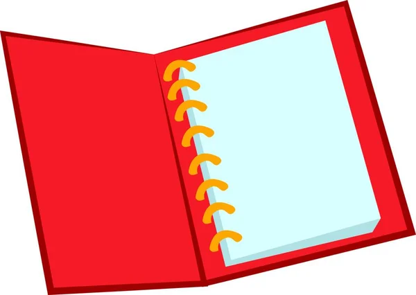 Cuaderno Rojo Ilustración Vector Sobre Fondo Blanco — Archivo Imágenes Vectoriales