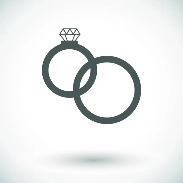 Anéis Casamento Ilustração Vetorial Design Simples —  Vetores de Stock