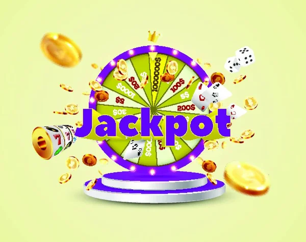 Ordet Jackpot Vektor Illustration Enkel Design — Stock vektor