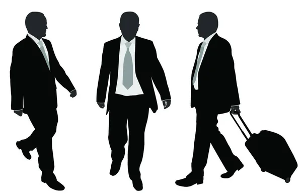 Business People Walking Vector Illustration Simple Design — Stock Vector