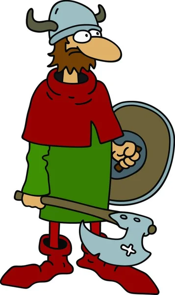 Funny Old Viking Warrior — Stockvector