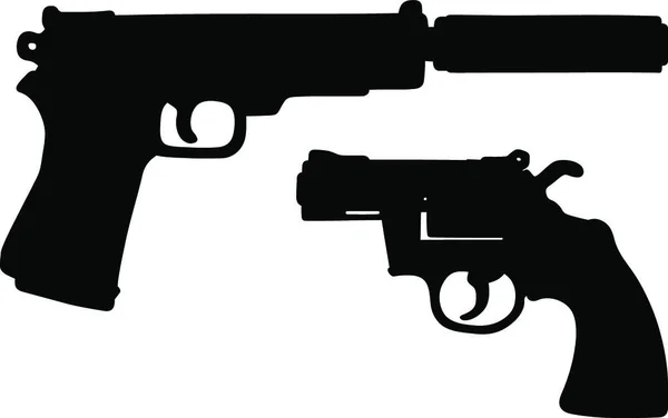 Two Black Handguns Vector Illustration — Stock Vector