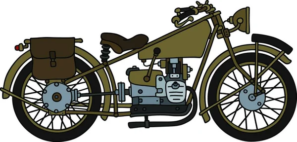 Klasik Askeri Motosiklet Vektör Illüstrasyonu — Stok Vektör