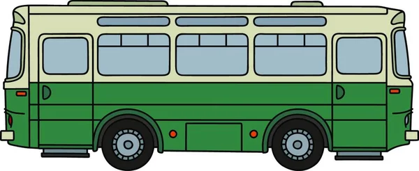 Oude Groene Bus Vector Illustratie — Stockvector