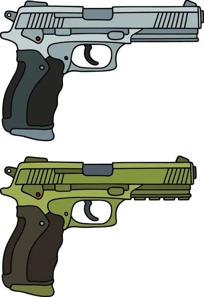 Two Big Handguns Vector Illustration — Stock Vector