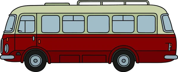 Oude Rode Bus Vector Illustratie — Stockvector