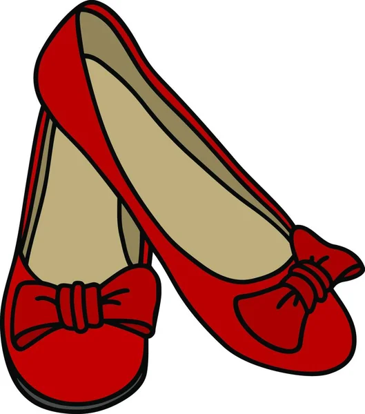 Red Low Women Shoes — Stock Vector