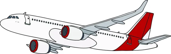 Beyaz Jet Uçağı Vektör Çizimi Basit Tasarım — Stok Vektör