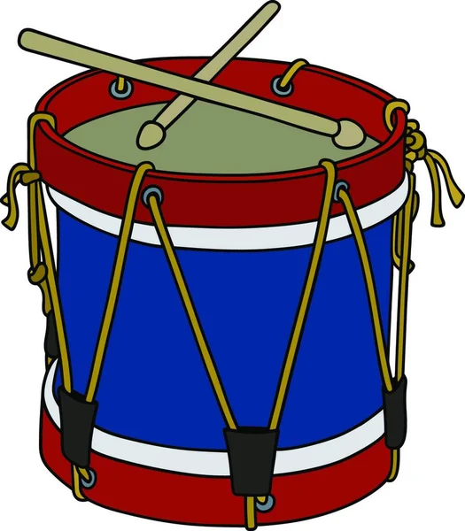 Klassieke Kleur Drum Vector Illustratie Eenvoudig Ontwerp — Stockvector