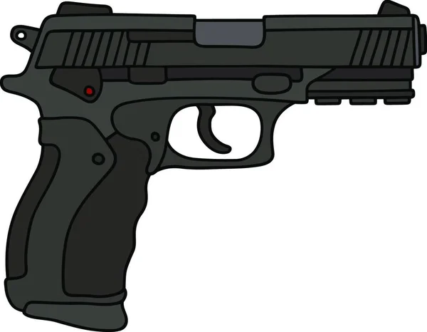 Recent Black Handgun Vector Illustration Simple Design — Stock Vector