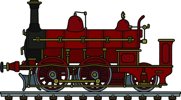 Vintage Red Steam Locomotive — Stock Vector