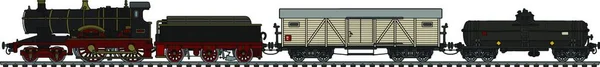 Vintage Steam Train Vector Illustration Simple Design — Stock Vector