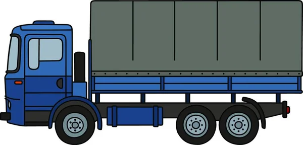 Starý Modrý Kamion Vektorové Ilustrace Jednoduchý Design — Stockový vektor