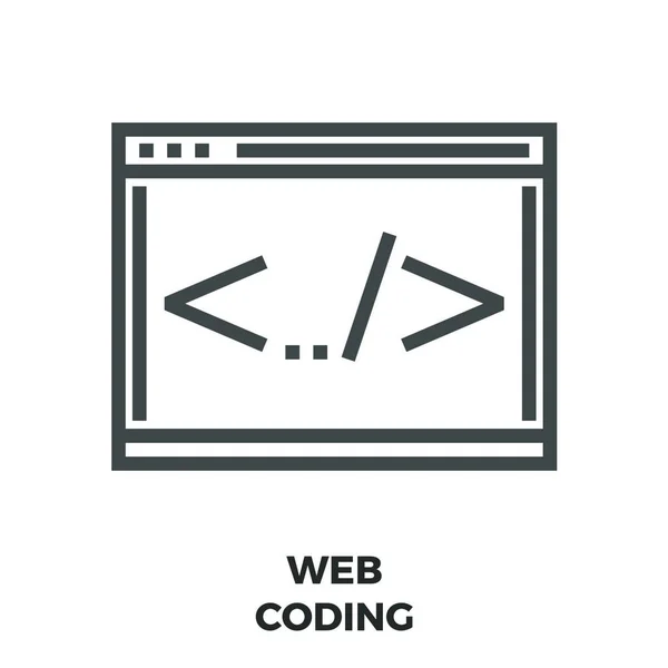 Web Coding Line Icon — Stock Vector