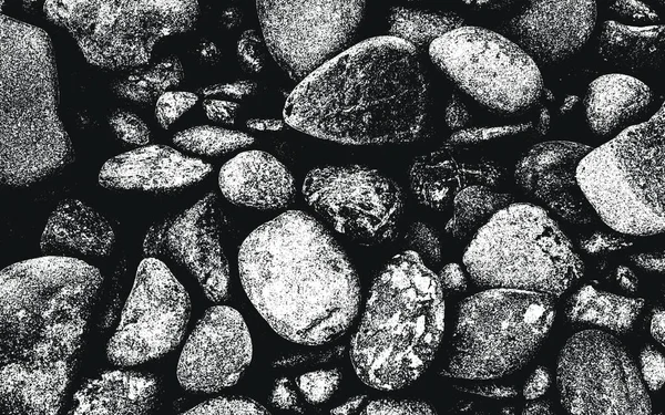 Distressed Overlay Texture Stones Rocks Pebbles Macadam Grunge Background — 图库矢量图片