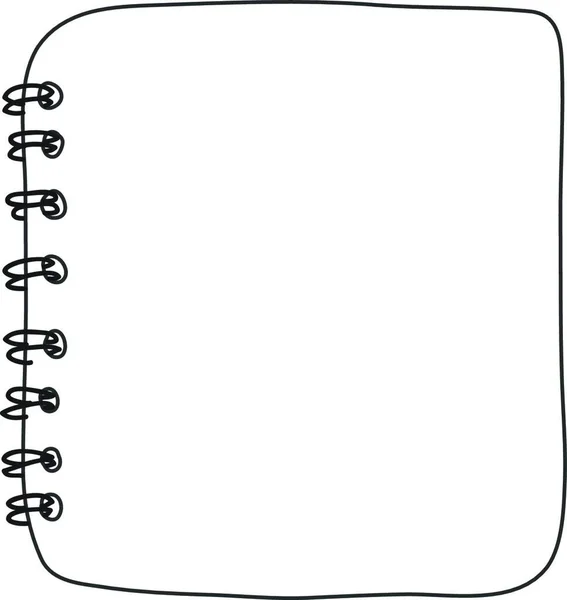 笔记本俯视图手绘线条艺术矢量艺术插图 — 图库矢量图片