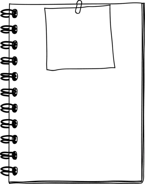 Cuaderno Papel Nota Dibujado Mano Ilustración Arte Línea Vectorial — Archivo Imágenes Vectoriales