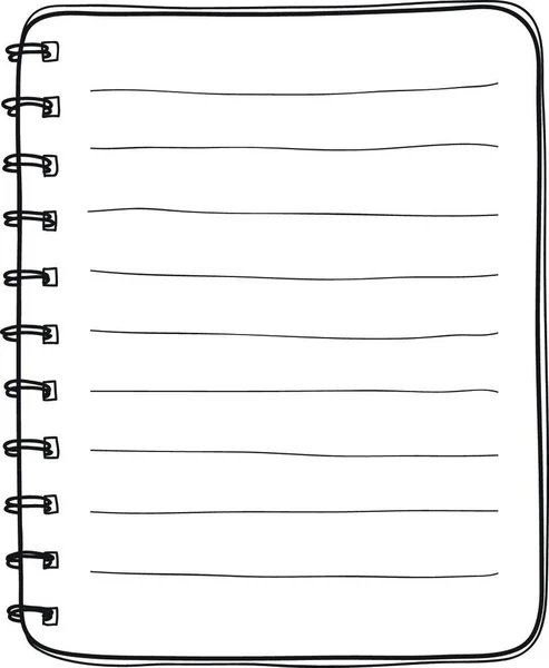 Cuaderno Dibujado Mano Sobre Fondo Blanco Vector Cubierta Papel Blanco — Archivo Imágenes Vectoriales
