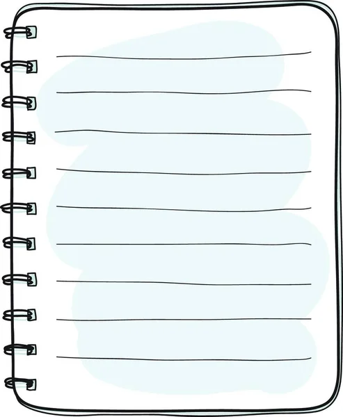 Cuaderno Dibujado Mano Sobre Fondo Blanco Vector Cubierta Papel Blanco — Archivo Imágenes Vectoriales