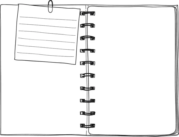 Carnet Papier Notes Illustration Vectorielle Dessinée Main — Image vectorielle
