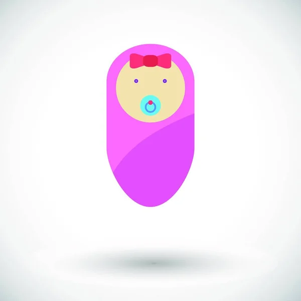 Bebé Niña Vector Ilustración Diseño Simple — Vector de stock
