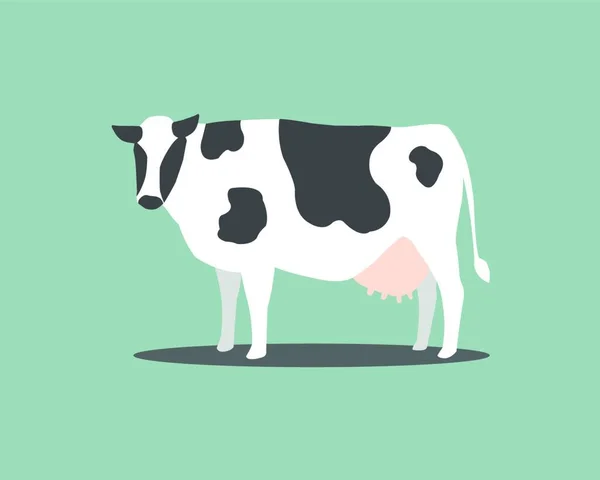青い背景に黒いストライプの白い牛 乳牛用乳牛 白い縞模様の牛と黒 — ストックベクタ