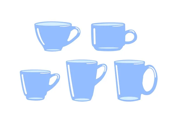 Set Teetasse Isoliert Auf Weißem Hintergrund — Stockvektor